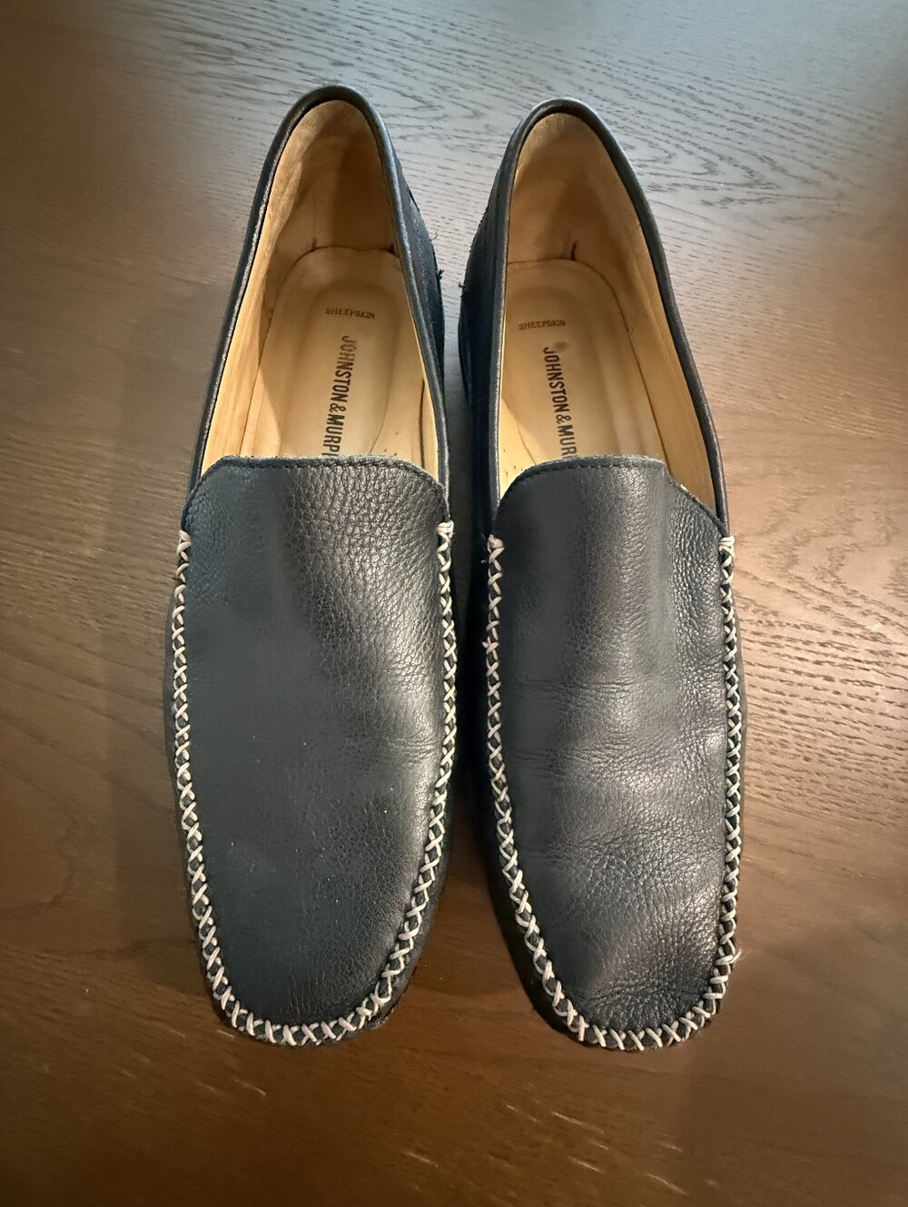 Johnston & Murphy Black Sheepskin Loafers Size 9
